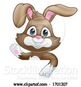 Vector Illustration of Easter Bunny Rabbit Sign by AtStockIllustration