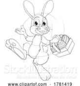 Vector Illustration of Easter Bunny Rabbit with Easter Egg Basket by AtStockIllustration