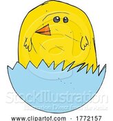 Vector Illustration of Easter Chick Bird Character Children Drawing by AtStockIllustration