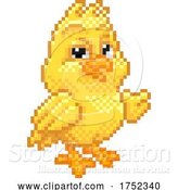 Vector Illustration of Easter Chick Chicken Pixel Art Video Game by AtStockIllustration