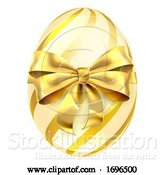 Vector Illustration of Easter Egg Gold Bow Ribbon Design by AtStockIllustration