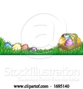 Vector Illustration of Easter Eggs Basket Background by AtStockIllustration