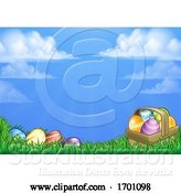 Vector Illustration of Easter Eggs Basket Background by AtStockIllustration