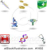 Vector Illustration of Eight Shiny Health Care Icons by AtStockIllustration