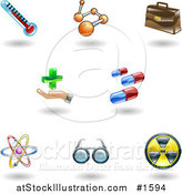 Vector Illustration of Eight Shiny Medical Icons by AtStockIllustration