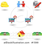 Vector Illustration of Eight Shiny Realty Icons by AtStockIllustration