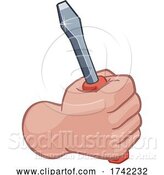 Vector Illustration of Electrician Handyman Hand Holding Screwdriver by AtStockIllustration