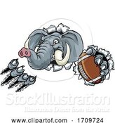 Vector Illustration of Elephant American Football Ball Sports Mascot by AtStockIllustration