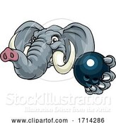 Vector Illustration of Elephant Bowling Ball Sports Animal Mascot by AtStockIllustration