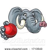 Vector Illustration of Elephant Cricket Ball Sports Animal Mascot by AtStockIllustration