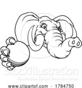 Vector Illustration of Elephant Cricket Ball Sports Animal Mascot by AtStockIllustration