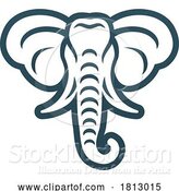 Vector Illustration of Elephant Design Safari Animal Icon Mascot Design by AtStockIllustration