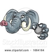 Vector Illustration of Elephant Golf Ball Sports Animal Mascot by AtStockIllustration