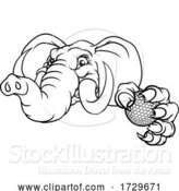 Vector Illustration of Elephant Golf Ball Sports Animal Mascot by AtStockIllustration