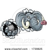Vector Illustration of Elephant Golf Ball Sports Animal Mascot by AtStockIllustration