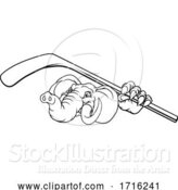 Vector Illustration of Elephant Ice Hockey Player Animal Sports Mascot by AtStockIllustration