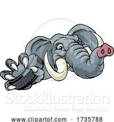 Vector Illustration of Elephant Ice Hockey Player Animal Sports Mascot by AtStockIllustration