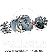 Vector Illustration of Elephant Ice Hockey Player Animal Sports Mascot by AtStockIllustration