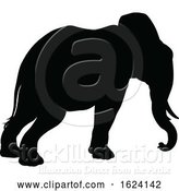 Vector Illustration of Elephant Safari Animal Silhouette by AtStockIllustration