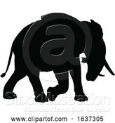 Vector Illustration of Elephant Safari Animal Silhouette by AtStockIllustration