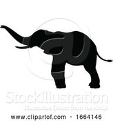 Vector Illustration of Elephant Silhouette by AtStockIllustration
