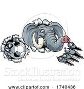 Vector Illustration of Elephant Soccer Football Ball Sports Animal Mascot by AtStockIllustration
