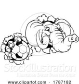 Vector Illustration of Elephant Soccer Football Ball Sports Animal Mascot by AtStockIllustration