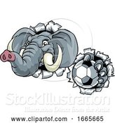 Vector Illustration of Elephant Soccer Football Ball Sports Mascot by AtStockIllustration
