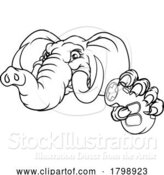 Vector Illustration of Elephant Video Games Controller Gamer Mascot by AtStockIllustration