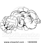 Vector Illustration of Elephant Volleyball Volley Ball Animal Mascot by AtStockIllustration