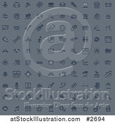 Vector Illustration of Embossed Blue Internet or Web Browser Icons by AtStockIllustration