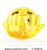 Vector Illustration of Emoticon Face Icon Hiding Behind Hands by AtStockIllustration