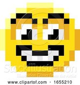 Vector Illustration of Emoticon Face Pixel Art 8 Bit Video Game Icon by AtStockIllustration