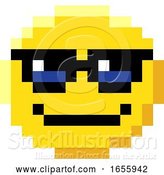 Vector Illustration of Emoticon Face Pixel Art 8 Bit Video Game Icon by AtStockIllustration