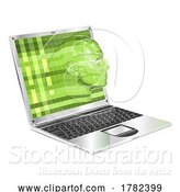 Vector Illustration of Face Wireframe 3D Computer Technology Concept by AtStockIllustration