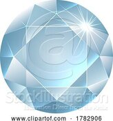 Vector Illustration of Faceted Cut Diamond Design by AtStockIllustration