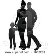 Vector Illustration of Family Detailed Silhouette by AtStockIllustration