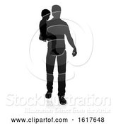 Vector Illustration of Father and Child Family Silhouette by AtStockIllustration