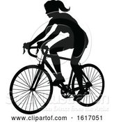 Vector Illustration of Female Cyclist by AtStockIllustration