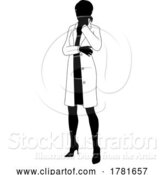 Vector Illustration of Female Scientist Engineer Lady Silhouette Person by AtStockIllustration