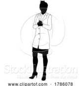 Vector Illustration of Female Scientist Engineer Lady Silhouette Person by AtStockIllustration