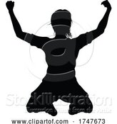 Vector Illustration of Female Soccer Football Player Lady Silhouette by AtStockIllustration