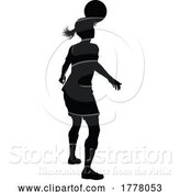 Vector Illustration of Female Soccer Football Player Lady Silhouette by AtStockIllustration