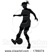 Vector Illustration of Female Soccer Football Player Lady Silhouette by AtStockIllustration