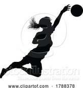 Vector Illustration of Female Soccer Football Player Lady Silhouette by AtStockIllustration