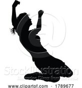 Vector Illustration of Female Soccer Football Player Lady Silhouette by AtStockIllustration