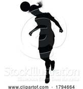 Vector Illustration of Female Soccer Football Player Lady Silhouette by AtStockIllustration