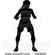 Vector Illustration of Female Soccer Football Player Lady Silhouette by AtStockIllustration