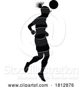 Vector Illustration of Female Soccer Football Player Lady Silhouette by AtStockIllustration