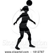 Vector Illustration of Female Soccer Football Player Lady Silhouette by AtStockIllustration